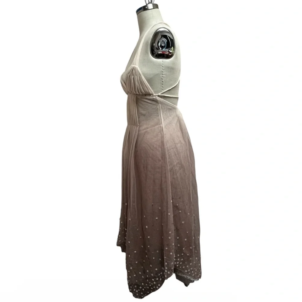 BCBGMaxAzria Gradient Sequin Handkerchief Hem Tulle Party Dress Size S - Picture 4 of 7